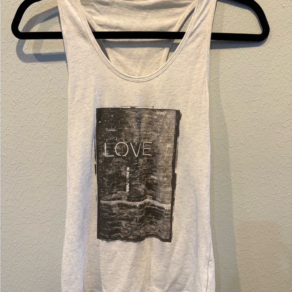 lululemon athletica White Tank Top with Black Graphic